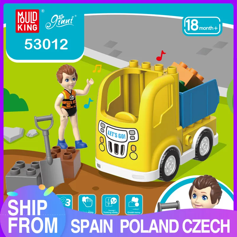 MOULD KING Big Pieces Building Blocks The Bump and Go Engineering Car With Music and Light model Brick DIY Toys For Kids Gifts
MOULD KING Big Pieces Building Blocks The Bump and Go Engineering Car With Music and Light model Brick DIY Toys For Kids Gifts