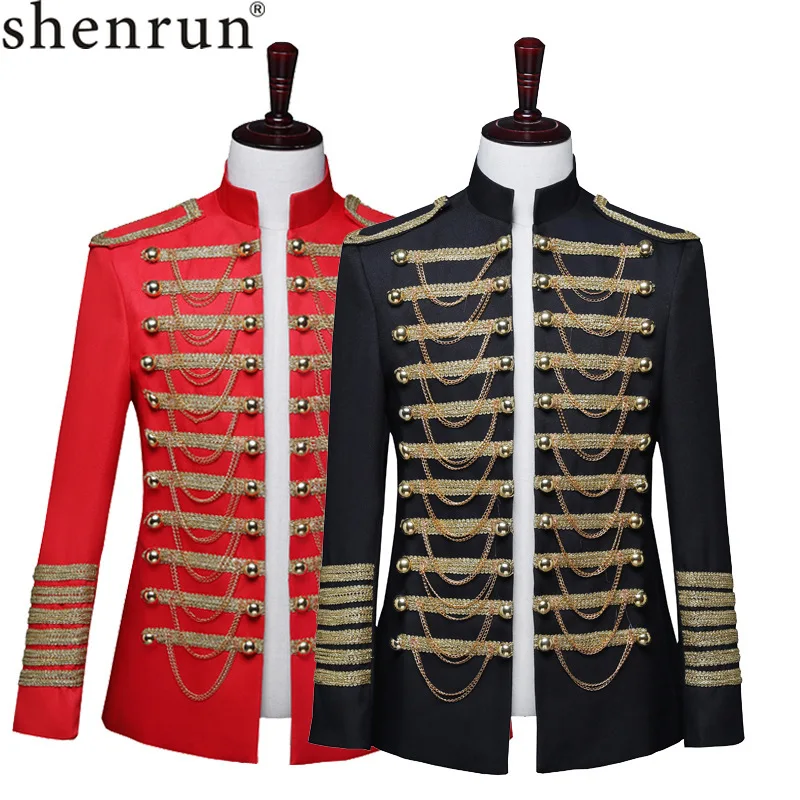 Shenrun Men Military Uniform Court Dress Red Black Slim Blazer Stand Collar Singer Dancer Host Stage Costume Groom Photo Studio
Shenrun Men Military Uniform Court Dress Red Black Slim Blazer Stand Collar Singer Dancer Host Stage Costume Groom Photo Studio
