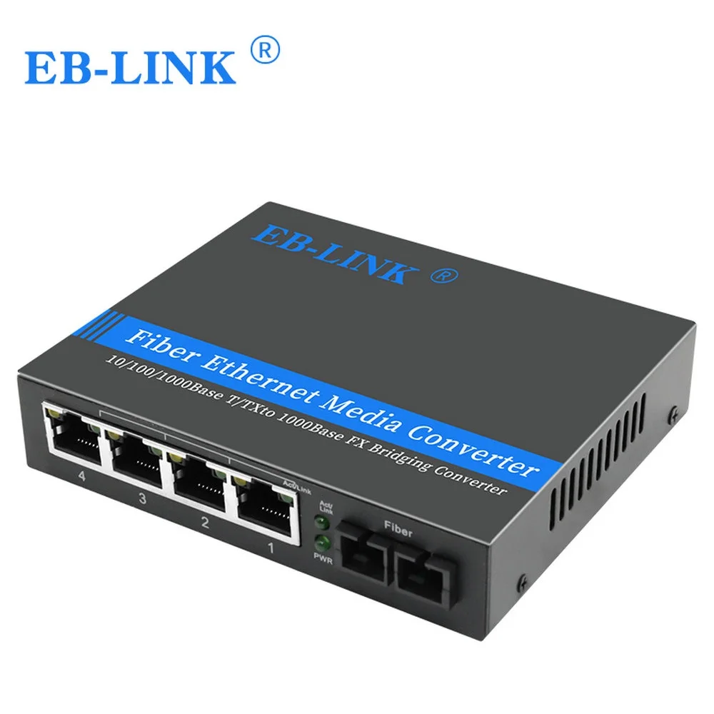 Fiber Optical Media Converter 1000Mbps Multi-Mode Duplex SC Port to RJ45*4 Bridging Converter External Power Supply 
Fiber Optical Media Converter 1000Mbps Multi-Mode Duplex SC Port to RJ45*4 Bridging Converter External Power Supply