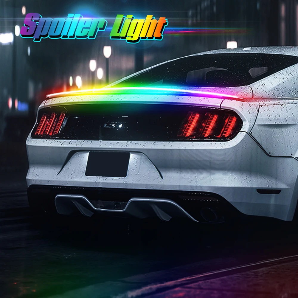 OKEEN 125cm Colorful Led Car Rear Spoiler Light Universal Car Turn Signal Brake Tail Light Auto Trunk Lip led Spoiler Lights 12V
OKEEN 125cm Colorful Led Car Rear Spoiler Light Universal Car Turn Signal Brake Tail Light Auto Trunk Lip led Spoiler Lights 12V