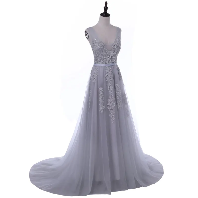 Vestido De Festa Lace V-neck Long Evening Dress Bride Party Sexy Backless Beads Pearls With Zipper Prom Dresses
Vestido De Festa Lace V-neck Long Evening Dress Bride Party Sexy Backless Beads Pearls With Zipper Prom Dresses