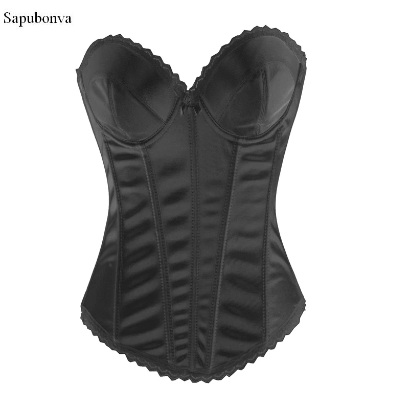 Sapubon Sexy Corsets and Bustiers Tops Vintage Style Lingerie Satin Black White Corset Overbust Brocade Women Clothing Corselet
Sapubon Sexy Corsets and Bustiers Tops Vintage Style Lingerie Satin Black White Corset Overbust Brocade Women Clothing Corselet