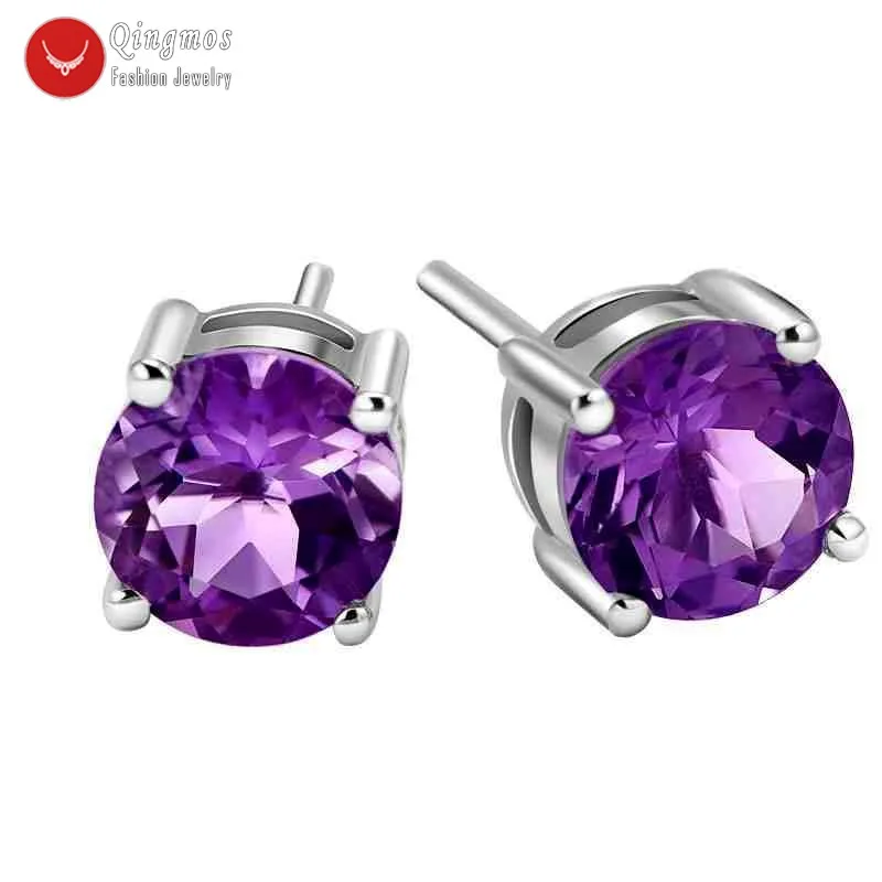 Qingmos Fashion Unisex Classic 3mm Purple Earrings for Women with Zircon Four Claws Sterling Silver S925 Stud Earring Jewelry
Qingmos Fashion Unisex Classic 3mm Purple Earrings for Women with Zircon Four Claws Sterling Silver S925 Stud Earring Jewelry