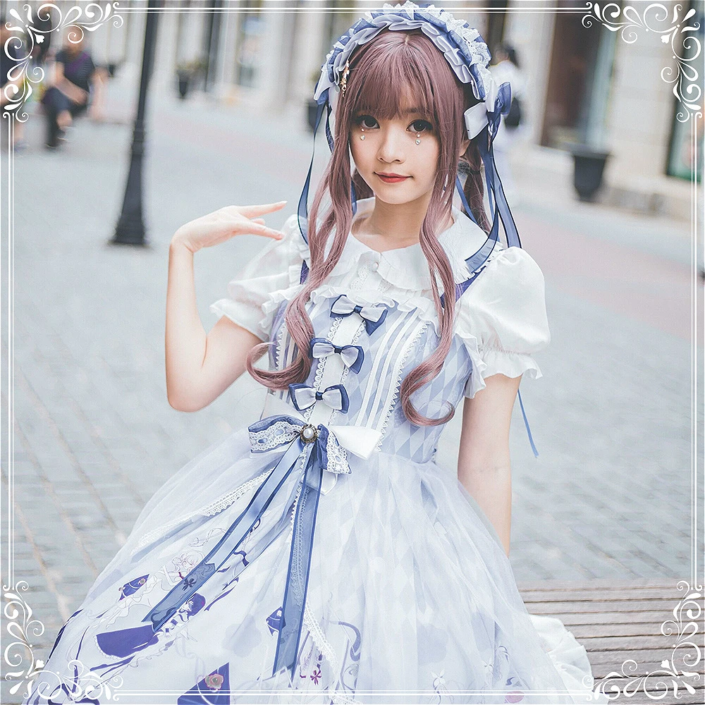 Anime Sweet Princess Lolita Dress Vintage Lace Bowknot Cute Printing Victorian Cos Dress Kawaii Girl Gothic Luxury Lolita Jsk
Anime Sweet Princess Lolita Dress Vintage Lace Bowknot Cute Printing Victorian Cos Dress Kawaii Girl Gothic Luxury Lolita Jsk