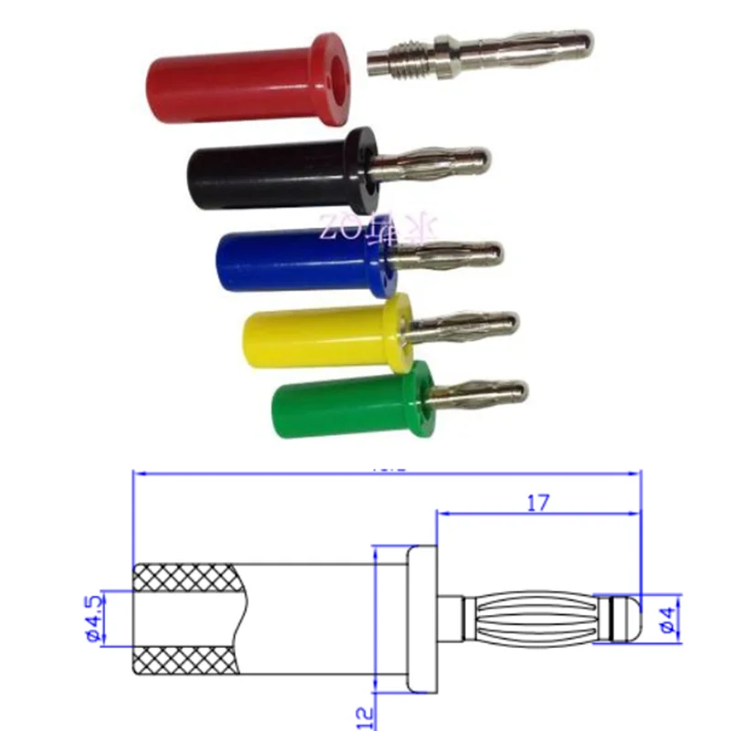 Flower Shape Banana Plug, No Welding Screw Connection Method Connector Used for Terminal Test Probe Speaker Speaker, 4mm, 10Pcs 
Flower Shape Banana Plug, No Welding Screw Connection Method Connector Used for Terminal Test Probe Speaker Speaker, 4mm, 10Pcs