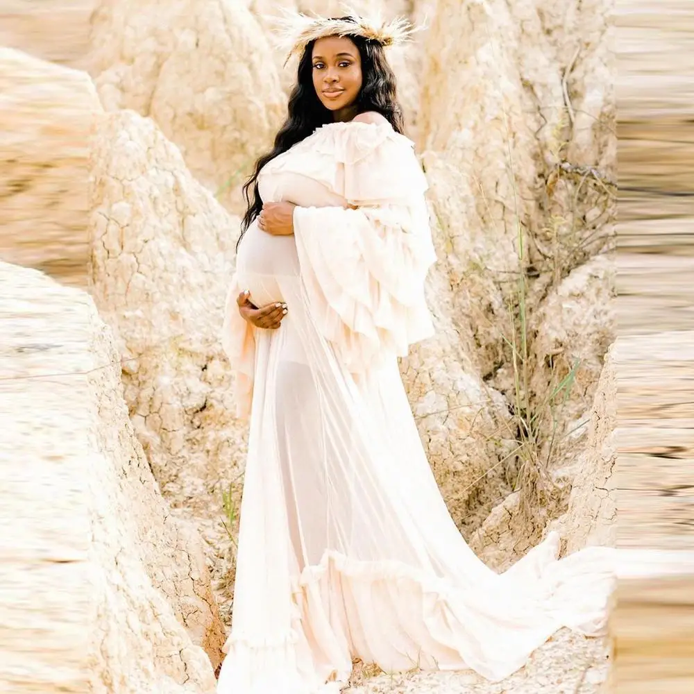 Charming Women Chiffon Maternity Dresses Long Sleeve Strapless Extra Puffy Chiffon Maternity Dressing Gowns Long Sheer Party
Charming Women Chiffon Maternity Dresses Long Sleeve Strapless Extra Puffy Chiffon Maternity Dressing Gowns Long Sheer Party
