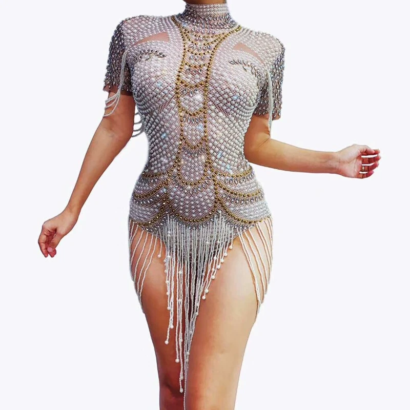 Luxurious Pearl Rhinestones Bodysuit Sexy Performance Female Singer Leotard Stage Wear Birthday Party Stretch Outfit Dance Wear
Luxurious Pearl Rhinestones Bodysuit Sexy Performance Female Singer Leotard Stage Wear Birthday Party Stretch Outfit Dance Wear