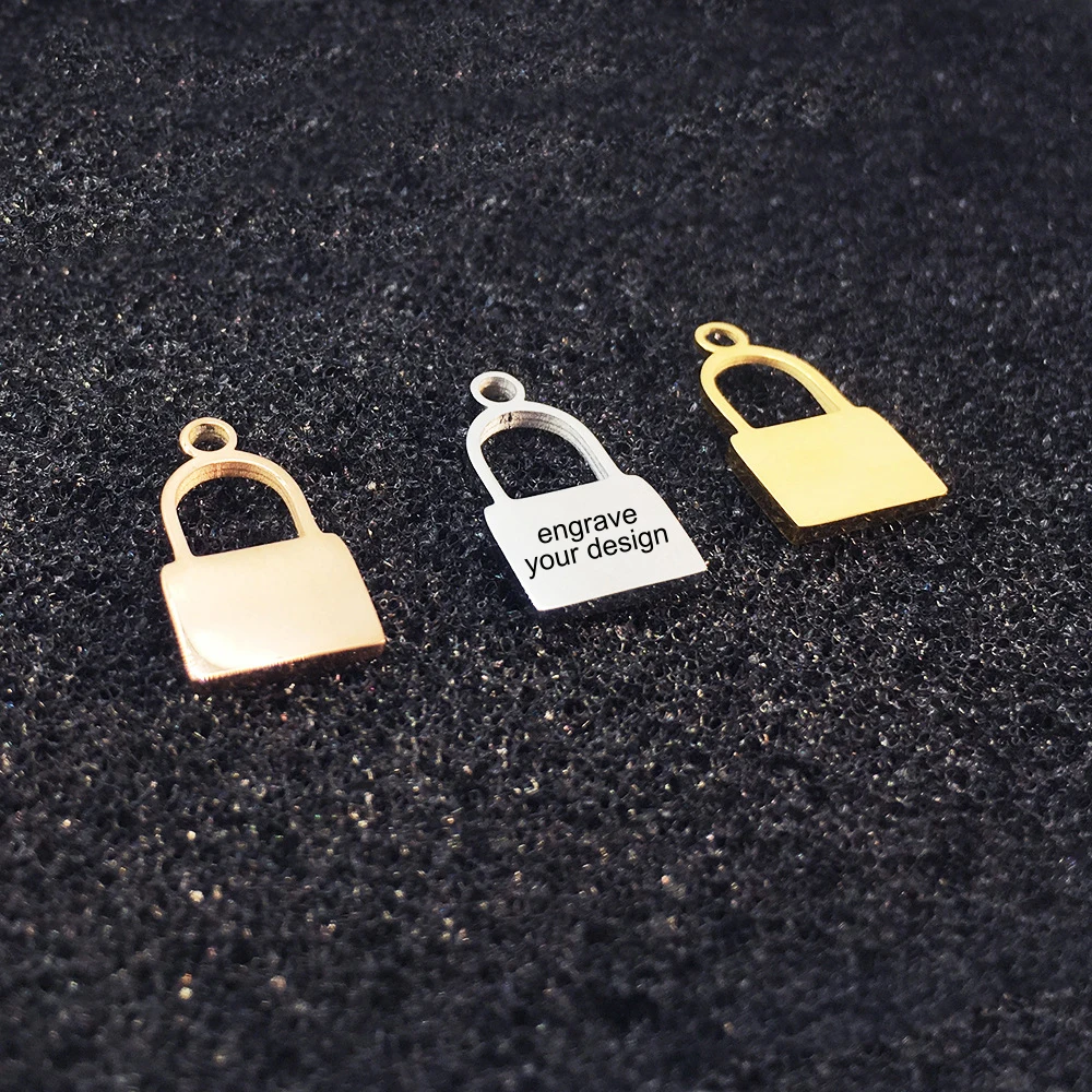 30pcs Laser Engrave Lock Charm 9x16mm stainless steel Lock Pendant for Necklace Bracelet Jewelry Making Accessories
30pcs Laser Engrave Lock Charm 9x16mm stainless steel Lock Pendant for Necklace Bracelet Jewelry Making Accessories