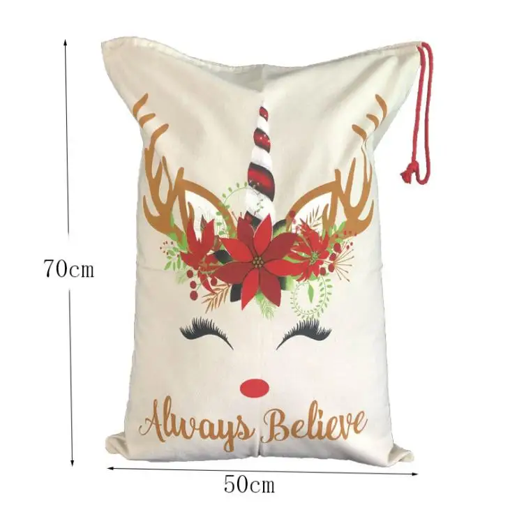 Christmas Gift Bag Cute Drawstring Canvas Unicorn Santa Sack 2 Style Good Quality Christmas Decoration Ornament Santa SN1173
Christmas Gift Bag Cute Drawstring Canvas Unicorn Santa Sack 2 Style Good Quality Christmas Decoration Ornament Santa SN1173