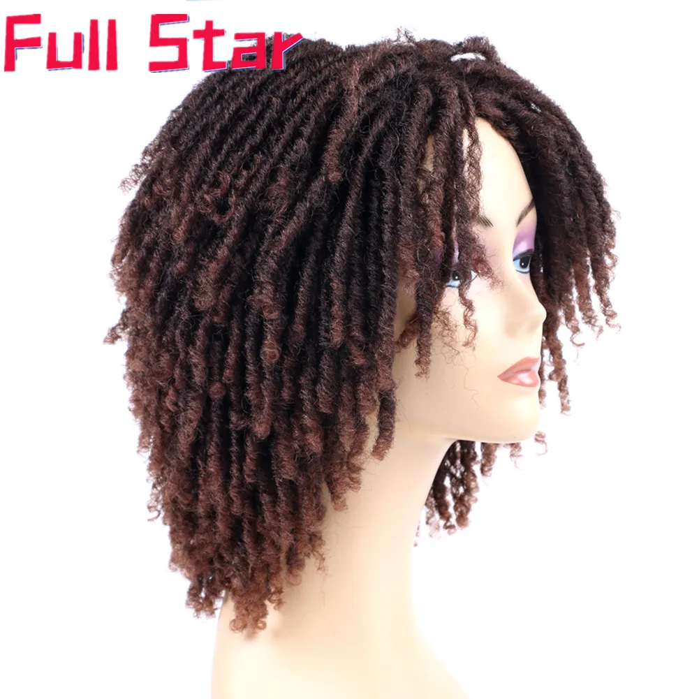 Full Star 14 inch Dreadlock Hair Wig for Black Woman Ombre Burgundy Brown Color Short Curly Soul Locs Braids Wigs
Full Star 14 inch Dreadlock Hair Wig for Black Woman Ombre Burgundy Brown Color Short Curly Soul Locs Braids Wigs