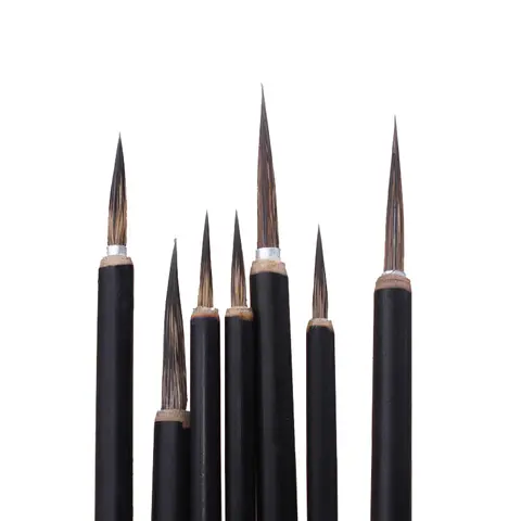 Seiko hook line painted leaves tendon writing brush stone badger Chinese painting calligraphy large medium litte jade tablet pen