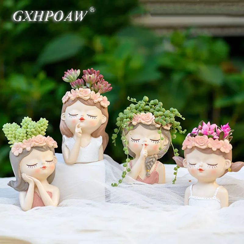 Cartoons Beauty Human Head Sculpture Vase Art Crafts Ornament Lady Small Fresh Portrait Flower Pots Home Storage Accessories
Cartoons Beauty Human Head Sculpture Vase Art Crafts Ornament Lady Small Fresh Portrait Flower Pots Home Storage Accessories