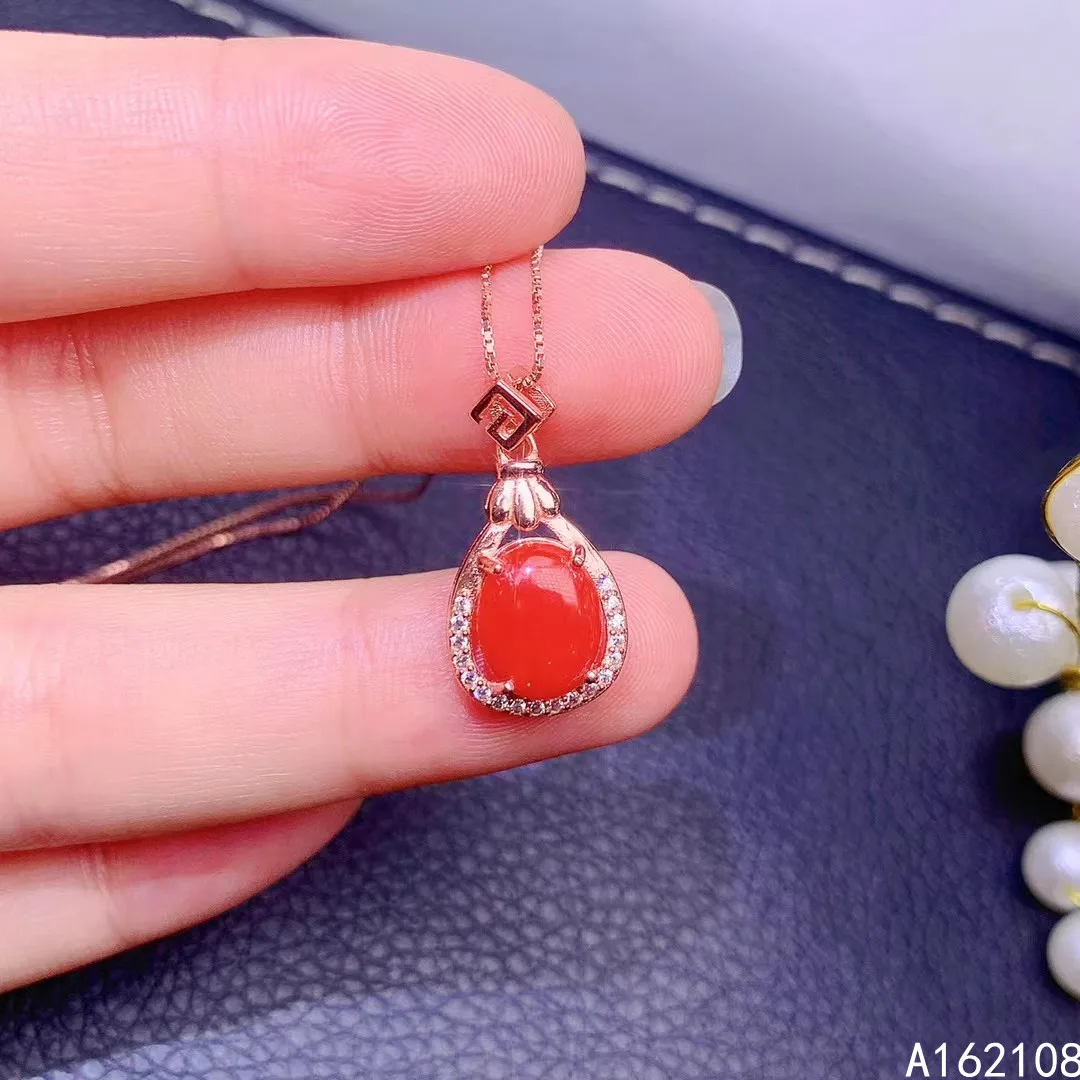 Fine Jewelry 925 Sterling Silver Inlay With Natural Gem Women's Luxury Classic Water Drop Red Coral Pendant Necklace Support Det
Fine Jewelry 925 Sterling Silver Inlay With Natural Gem Women's Luxury Classic Water Drop Red Coral Pendant Necklace Support Det