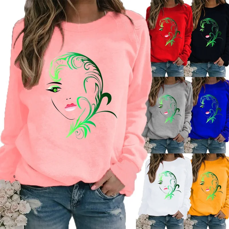 Women Autumn and Winter Fashion Long Sleeved Casual Round Neck Printed Loose Sweatshirt Tops & Blouses Plus Size T-shirts
Women Autumn and Winter Fashion Long Sleeved Casual Round Neck Printed Loose Sweatshirt Tops & Blouses Plus Size T-shirts