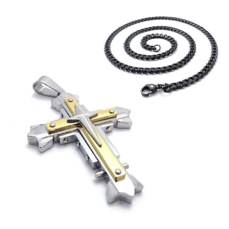 EDC Self defense Titanium Steel Gold Cross Necklace Bracelet Rotating Stainless Steel Necklace Scripture Men's Jewelry Pendant
EDC Self defense Titanium Steel Gold Cross Necklace Bracelet Rotating Stainless Steel Necklace Scripture Men's Jewelry Pendant