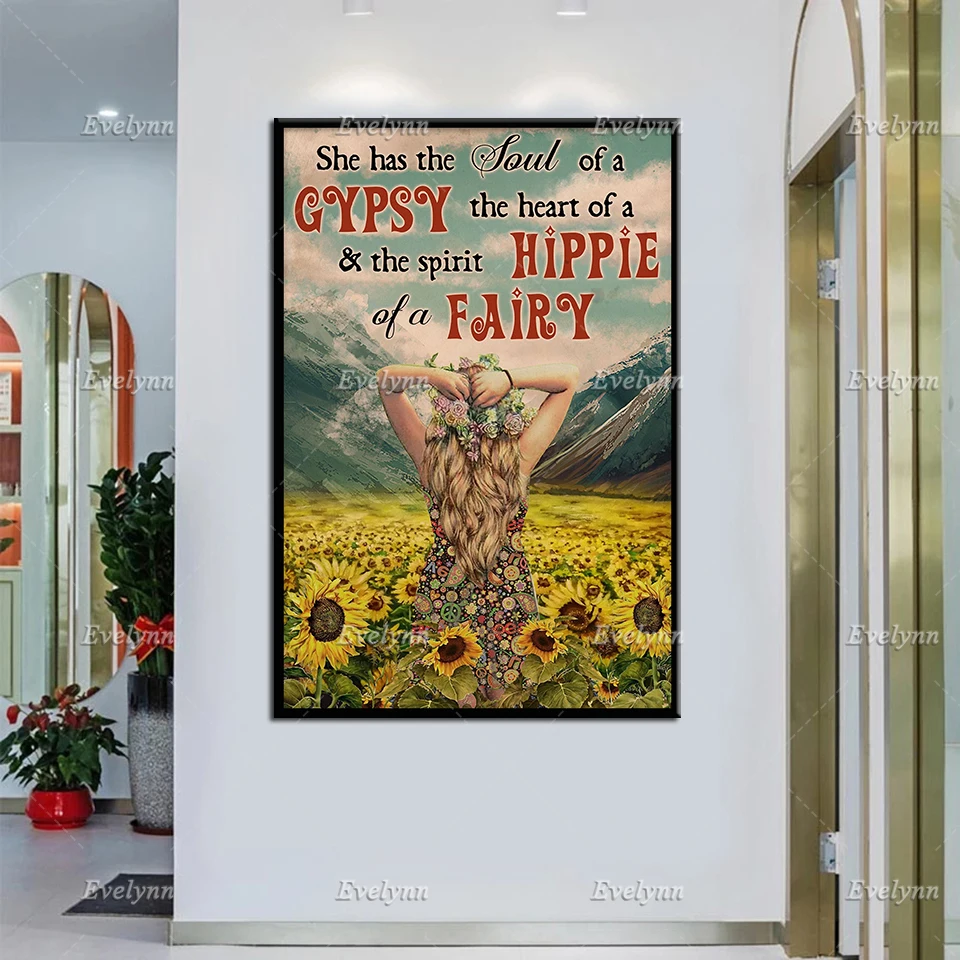 Hippie Sunflower Girl Retro Poster She Has The Soul Of Gypsy The Heart Of A Hippie Wall Art Prints Home Decor Canvas Unique Gift
Hippie Sunflower Girl Retro Poster She Has The Soul Of Gypsy The Heart Of A Hippie Wall Art Prints Home Decor Canvas Unique Gift