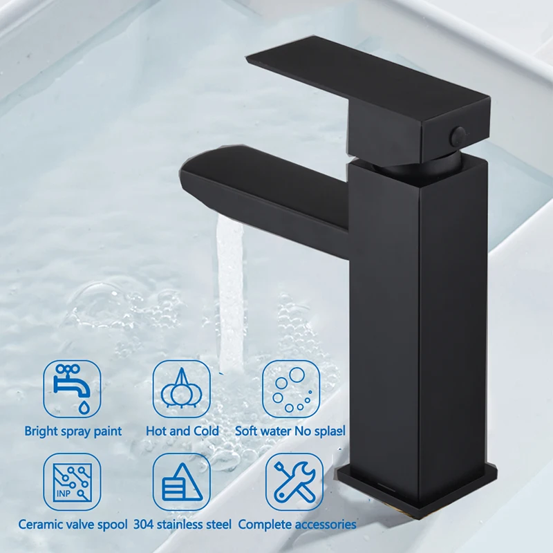 Square Basin Faucet Stainless Steel Basin Faucet Bathroom Faucet Sink Mixer Tap Deck Mounted Faucet Black Faucet Bathroom
Square Basin Faucet Stainless Steel Basin Faucet Bathroom Faucet Sink Mixer Tap Deck Mounted Faucet Black Faucet Bathroom