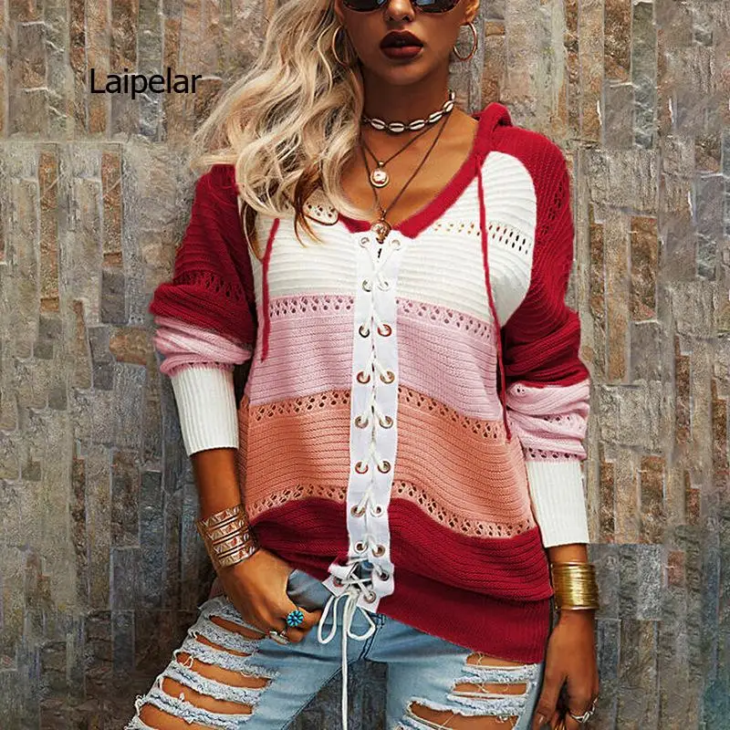 New Women Cardigan Hooded Knitted Sweater Autumn Winter Patchwork Belt Sweater Female Long Sleeves Buttons Cardigan Sweater Coat
New Women Cardigan Hooded Knitted Sweater Autumn Winter Patchwork Belt Sweater Female Long Sleeves Buttons Cardigan Sweater Coat