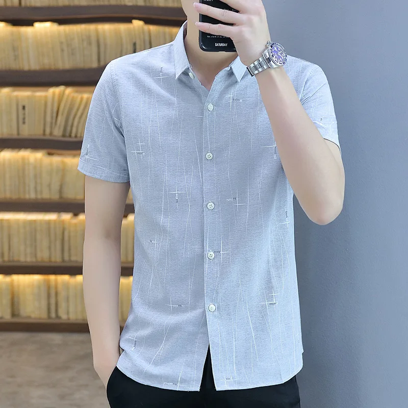 Men Short Sleeve Shirt Lattice Personality Harajuku Top Summer Small Fresh Casual High Quality Cotton New Cardigan Square Collar
Men Short Sleeve Shirt Lattice Personality Harajuku Top Summer Small Fresh Casual High Quality Cotton New Cardigan Square Collar