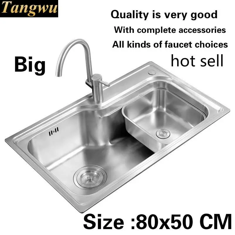 Free shipping Standard big luxury kitchen single trough sink wash the dishes 304 food grade stainless steel hot sell 800x500 MM
Free shipping Standard big luxury kitchen single trough sink wash the dishes 304 food grade stainless steel hot sell 800x500 MM