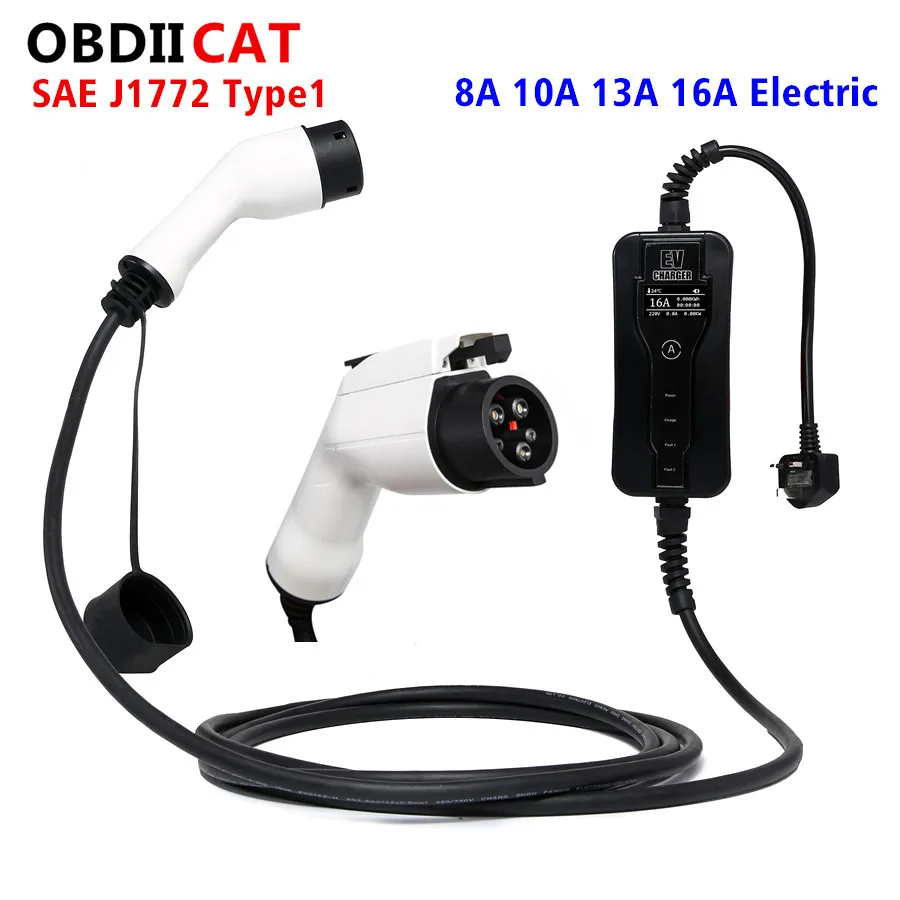 OBDIICAT SAE J1772 Type 1 five holes IEC62196 EVSE EV Portable Charger 16A Electric Vehicle Charger
OBDIICAT SAE J1772 Type 1 five holes IEC62196 EVSE EV Portable Charger 16A Electric Vehicle Charger