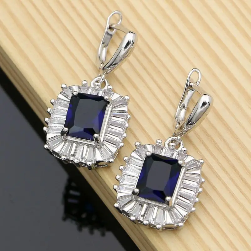 Big Square Blue Stone White Crystal Earrings 925 Sterling Silver Jewelry For Bridal Charm Earrings Fashion Jewelry Dropshipping
Big Square Blue Stone White Crystal Earrings 925 Sterling Silver Jewelry For Bridal Charm Earrings Fashion Jewelry Dropshipping