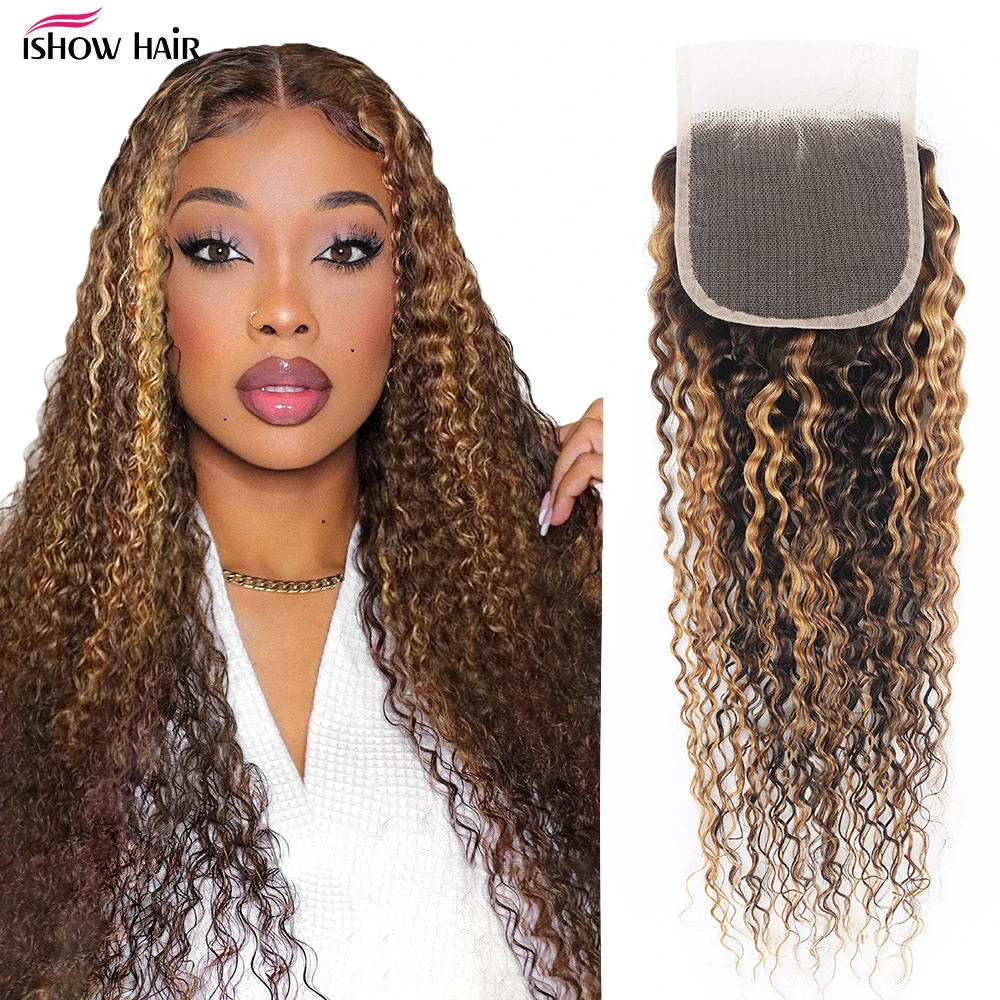 Ishow Highlight Curly Lace Closure Hair Transparent Lace Brazilian Human Hair 4x4 Lace Closure 10-20 inch Middle Part Closure
Ishow Highlight Curly Lace Closure Hair Transparent Lace Brazilian Human Hair 4x4 Lace Closure 10-20 inch Middle Part Closure