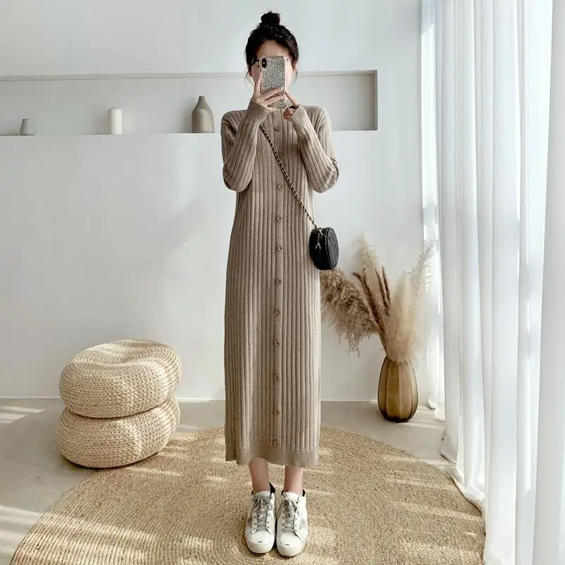 2020 Women's Sweater Dress Long Knitted Dress for Women Autumn and Winter Elegant Vintage Single-Breasted Coat Woman Sweaters
2020 Women's Sweater Dress Long Knitted Dress for Women Autumn and Winter Elegant Vintage Single-Breasted Coat Woman Sweaters