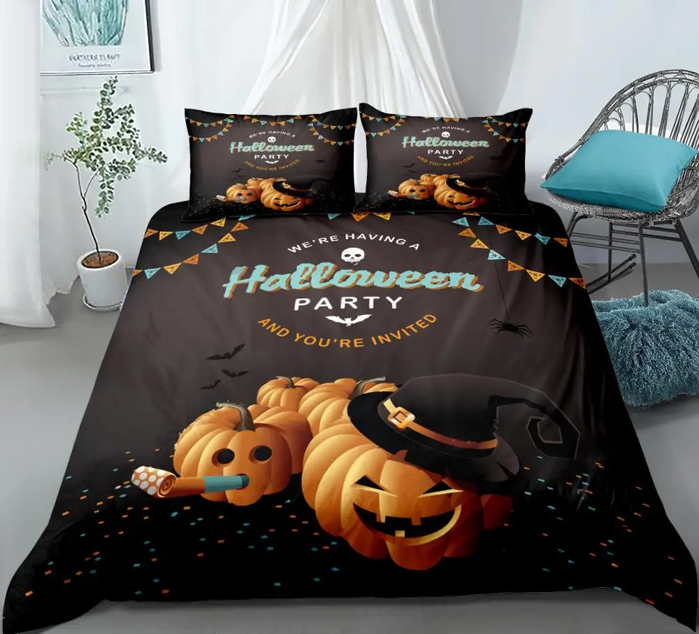 3-piece Happy Halloween Duvet Cover Set Halloween Party Bedding Set Black Background Kids Boys Bedclothes
3-piece Happy Halloween Duvet Cover Set Halloween Party Bedding Set Black Background Kids Boys Bedclothes