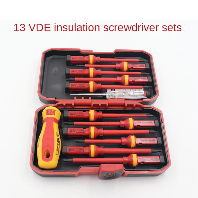 13pc Dual Use Insulated Electrician Screwdriver Power Tool Fully Insulated High Voltage Screwdriver Tool Kit
13pc Dual Use Insulated Electrician Screwdriver Power Tool Fully Insulated High Voltage Screwdriver Tool Kit