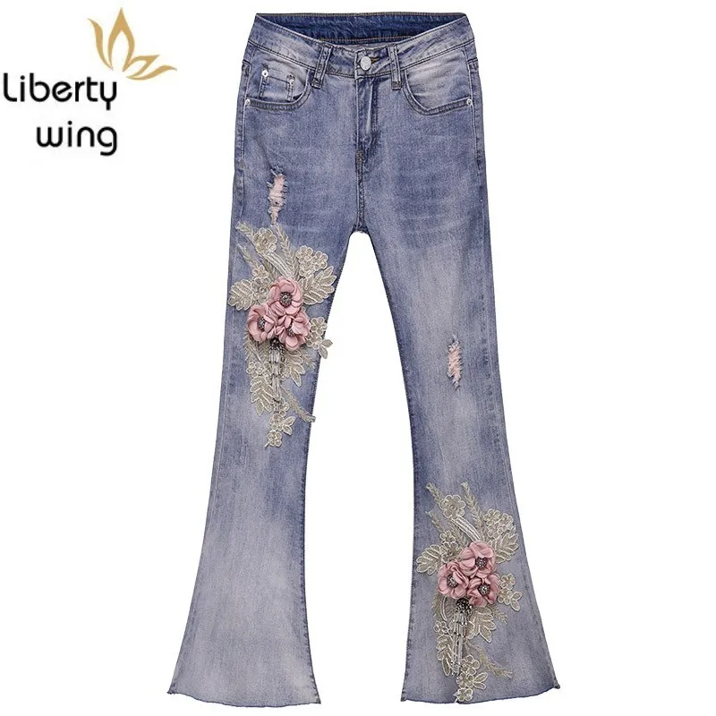Embroidery Flower Flared for Women New Tassel Slim Fit Denim Trousers Female Washed Zipper Fly Blue Jeans Pants Girl
Embroidery Flower Flared for Women New Tassel Slim Fit Denim Trousers Female Washed Zipper Fly Blue Jeans Pants Girl