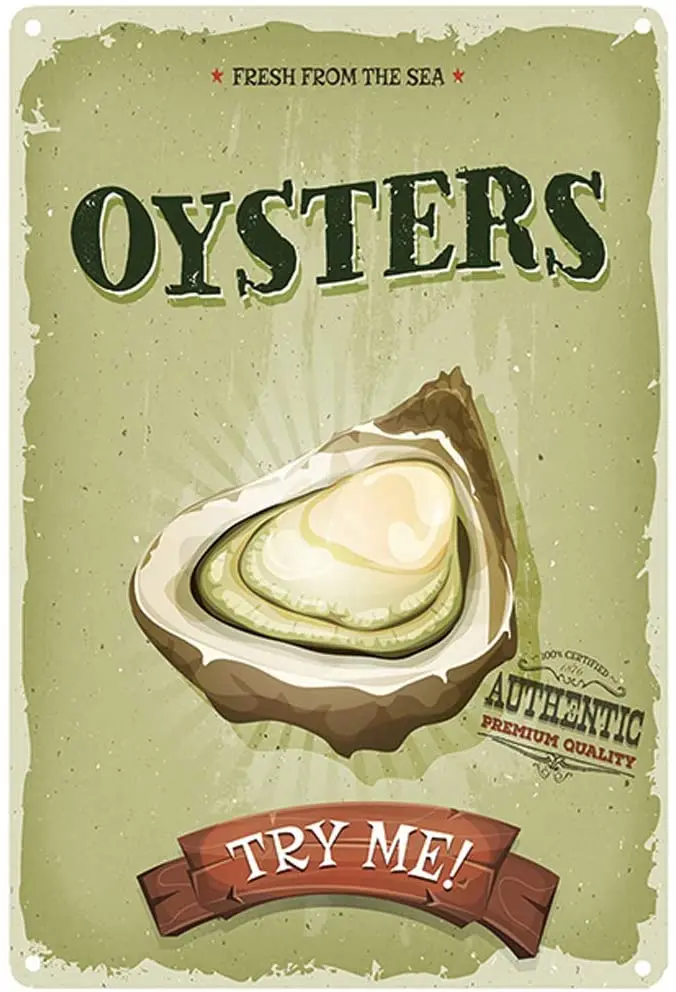 Оригинальный ретро дизайн Oysters Оловянная металлическая табличка настенное искусство | Толстая жестяная печать плакат настенное украшение для ресторана/кухни
Оригинальный ретро дизайн Oysters Оловянная металлическая табличка настенное искусство | Толстая жестяная печать плакат настенное украшение для ресторана/кухни
