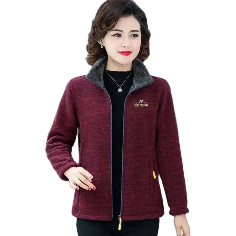 Autumn Winter New Middle-Aged Mother Fleece Long Sleeve Ladies Jacket Add Velvet Shake Grain Velvet Women Sweater Outerwear
Autumn Winter New Middle-Aged Mother Fleece Long Sleeve Ladies Jacket Add Velvet Shake Grain Velvet Women Sweater Outerwear