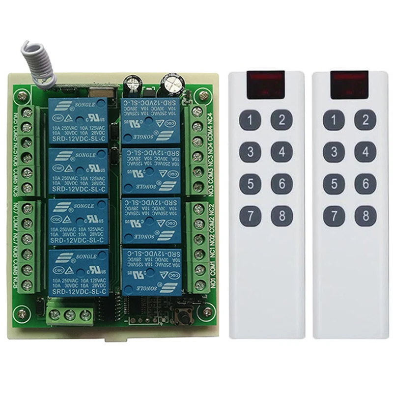 DC 2V 24V 8CH 8 CH Wireless Remote Control LED Light Switch Relay Output Radio RF Transmitter And 315/433 MHz Receiver
DC 2V 24V 8CH 8 CH Wireless Remote Control LED Light Switch Relay Output Radio RF Transmitter And 315/433 MHz Receiver