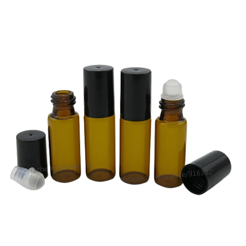 50 x 5ml Empty Refillable Mini Amber Glass Roll on Bottle With Black Plastic Lids Glass Ball 5cc Roller Ball Container
50 x 5ml Empty Refillable Mini Amber Glass Roll on Bottle With Black Plastic Lids Glass Ball 5cc Roller Ball Container