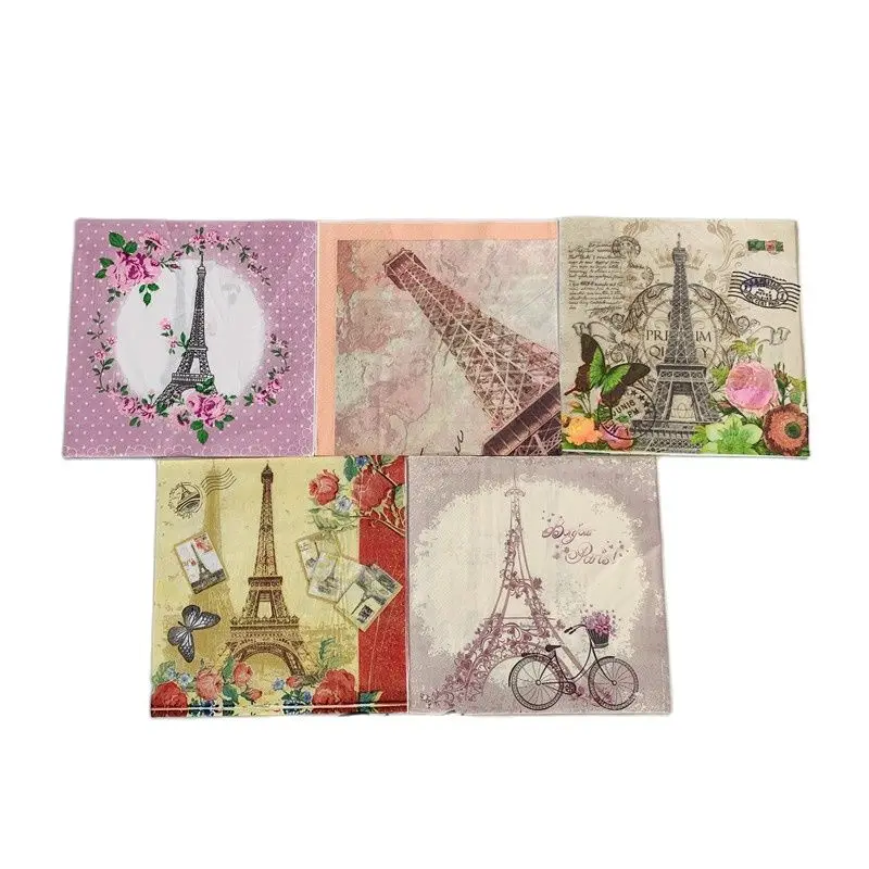 33*33cm 20pcs/lot Table Vintage Napkin Eiffel Tower Flower Decoupage Paper Servilletas Birthday Wedding Virgin Wood Tissue Decor
33*33cm 20pcs/lot Table Vintage Napkin Eiffel Tower Flower Decoupage Paper Servilletas Birthday Wedding Virgin Wood Tissue Decor