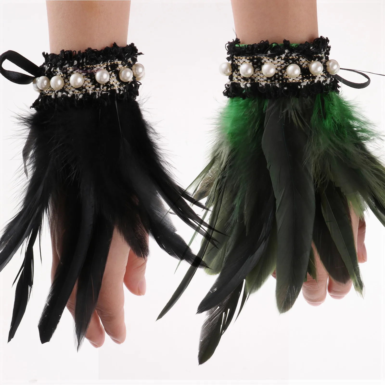Lace Feather Wrist Cuffs Black Real Natural Dyed Rooster Feather Cuffs Performance Party Cosplay Costume Accessory Feather Glove
Lace Feather Wrist Cuffs Black Real Natural Dyed Rooster Feather Cuffs Performance Party Cosplay Costume Accessory Feather Glove