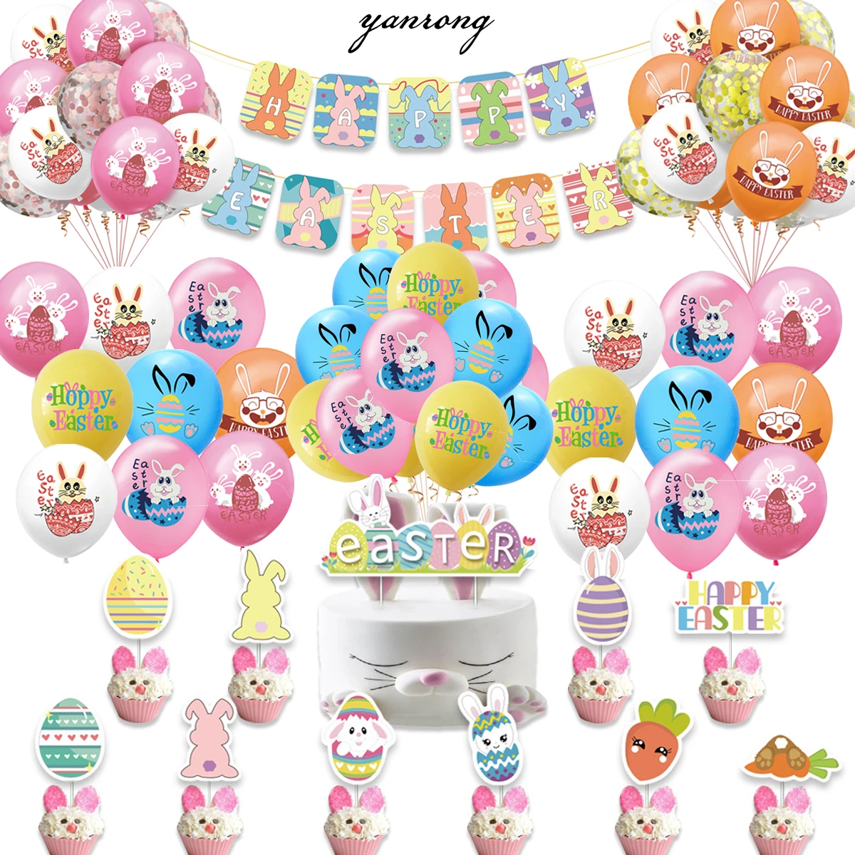 15PC Easter Bunny Balloons Easter Party Decorations diy Helium latex balloons Hang flags cake topper Easter egg rabbit
15PC Easter Bunny Balloons Easter Party Decorations diy Helium latex balloons Hang flags cake topper Easter egg rabbit