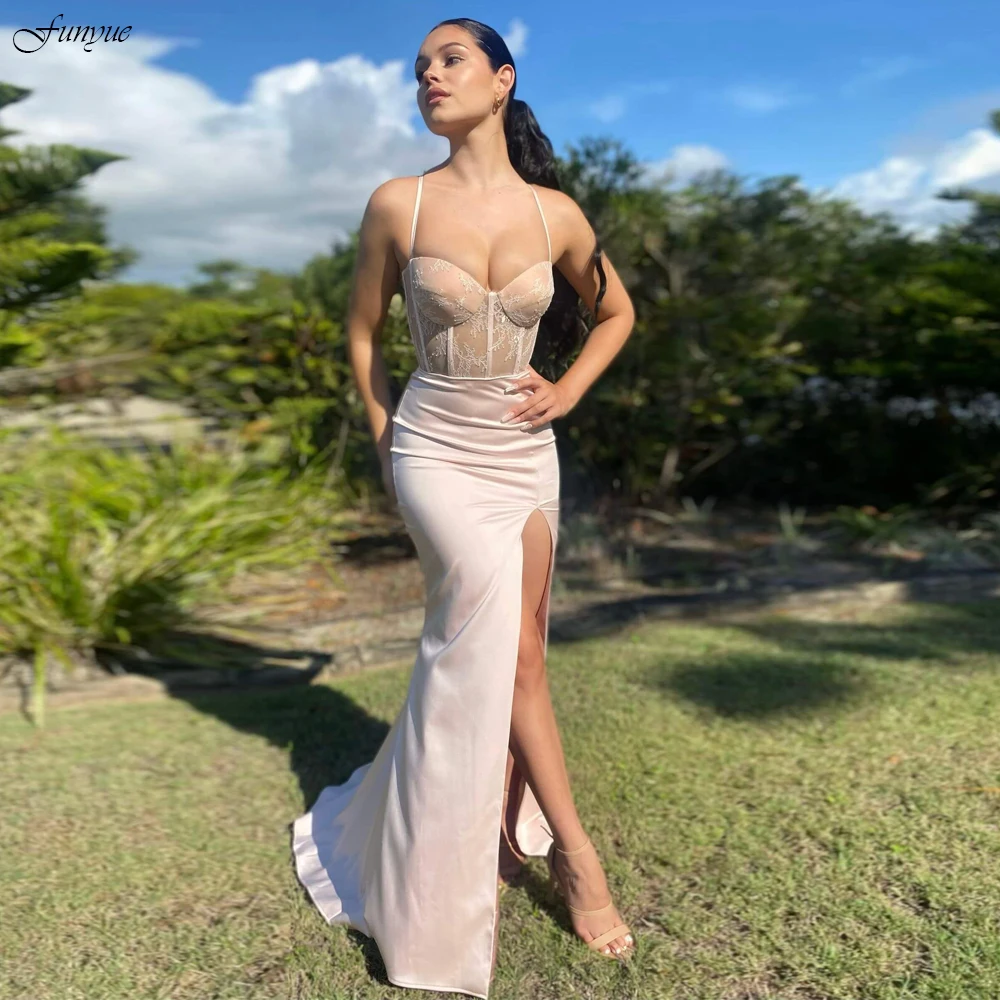 Elegant Pink Mermaid Evening Gowns with Straps Sweetheart Lace Bodice Backless Sexy Beauty Pageant Formal Party Prom Dresses
Elegant Pink Mermaid Evening Gowns with Straps Sweetheart Lace Bodice Backless Sexy Beauty Pageant Formal Party Prom Dresses