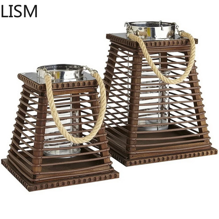 Large Rattan Wood Candle Holders Glass WindProof Candle Lantern Hotel Garden Courtyard Outdoor Wedding Decoration Candelabra New
Large Rattan Wood Candle Holders Glass WindProof Candle Lantern Hotel Garden Courtyard Outdoor Wedding Decoration Candelabra New