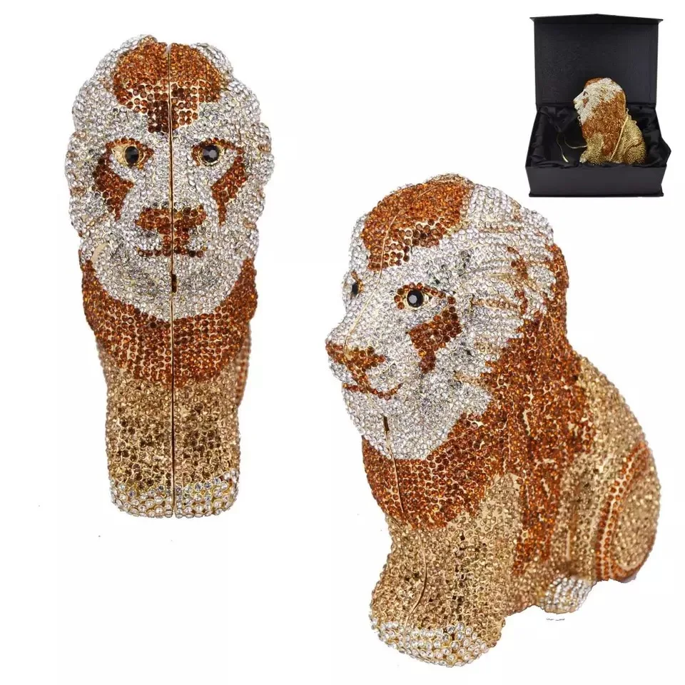 Bridal Wedding Party Women Luxury Evening Party Bag Diamonds Animal Asto Lion Clutches Elegant Embellished Crystal Purses
Bridal Wedding Party Women Luxury Evening Party Bag Diamonds Animal Asto Lion Clutches Elegant Embellished Crystal Purses