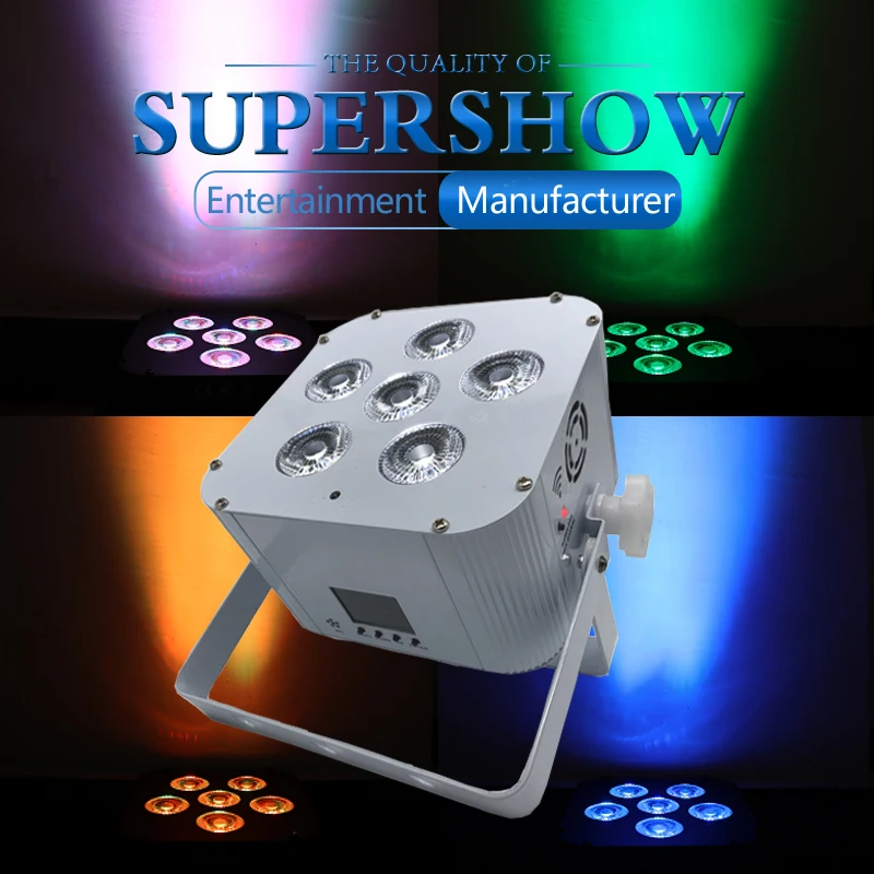 6*18W RGBWA+UV 6IN1 Wireless Battery Black/White Led Flat Par Light for Party Catwalk Show Nightclub Wedding
6*18W RGBWA+UV 6IN1 Wireless Battery Black/White Led Flat Par Light for Party Catwalk Show Nightclub Wedding