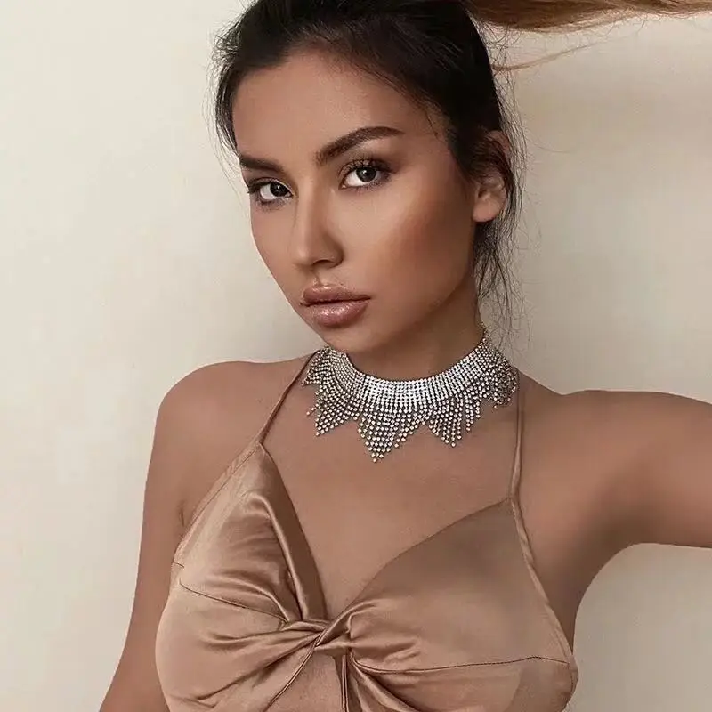 Fashion women's full Rhinestone Tassel Necklace wedding bride Crystal Pendant Long Necklace Jewelry Party accessories wholesale
Fashion women's full Rhinestone Tassel Necklace wedding bride Crystal Pendant Long Necklace Jewelry Party accessories wholesale
