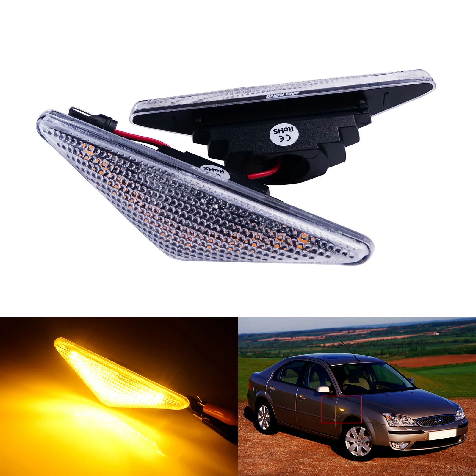 Clear Lens Amber LED Side Indicator Repeater Light For Ford Focus MK1 Mondeo MK3
Clear Lens Amber LED Side Indicator Repeater Light For Ford Focus MK1 Mondeo MK3