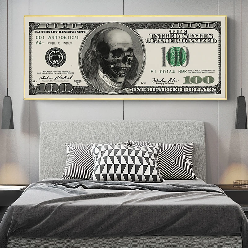 Abstract 100 Dollar Skull Money Modern Art Canvas Posters and Prints on The Wall Abstract Art Painting Art Pictures Home Decor
Abstract 100 Dollar Skull Money Modern Art Canvas Posters and Prints on The Wall Abstract Art Painting Art Pictures Home Decor