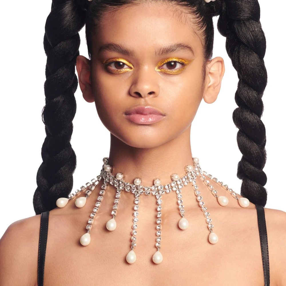 Gorgeous Tassels Imitation Pearl Rhinestone Choker Necklaces for Women Jewelry Water Drop Pearls Pendant Wedding Necklace 2022
Gorgeous Tassels Imitation Pearl Rhinestone Choker Necklaces for Women Jewelry Water Drop Pearls Pendant Wedding Necklace 2022