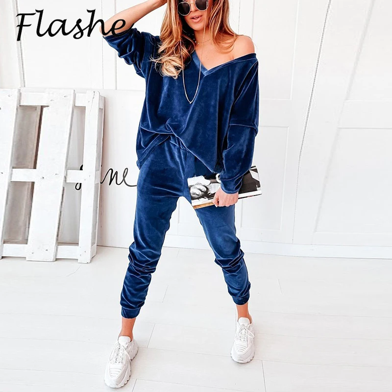 Autumn Causual Tracksuit Women Two Piece Set Velvet V Neck Pullover Pants Suits Winter 2 Piece Outfits For Women Streetwear
Autumn Causual Tracksuit Women Two Piece Set Velvet V Neck Pullover Pants Suits Winter 2 Piece Outfits For Women Streetwear