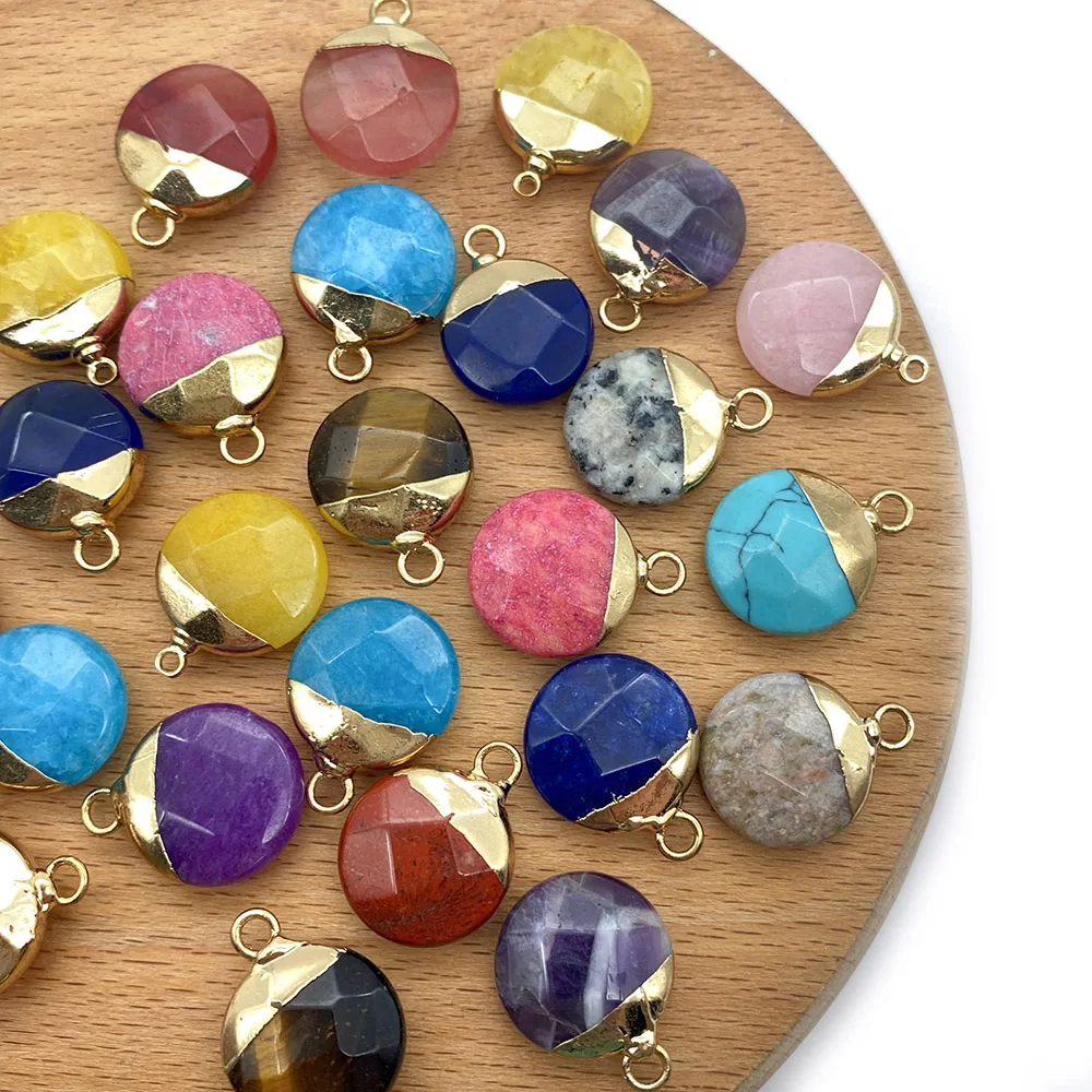 5pcs/pack Natural Semi-precious Stone Charms Round Section Pendants DIY for Making Necklace Earrings 16 Colors 15x19mm Size
5pcs/pack Natural Semi-precious Stone Charms Round Section Pendants DIY for Making Necklace Earrings 16 Colors 15x19mm Size