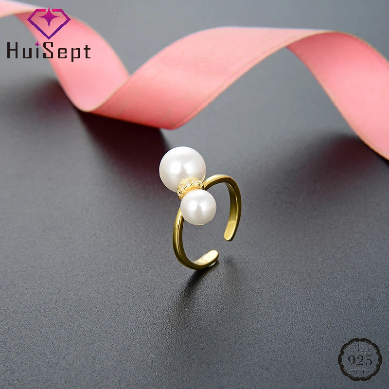 HuiSept Pearl Ring 925 Sterling Silver Jewelry Gold Color Open Finger Rings Accessories for Women Wedding Party Gift Wholesale
HuiSept Pearl Ring 925 Sterling Silver Jewelry Gold Color Open Finger Rings Accessories for Women Wedding Party Gift Wholesale