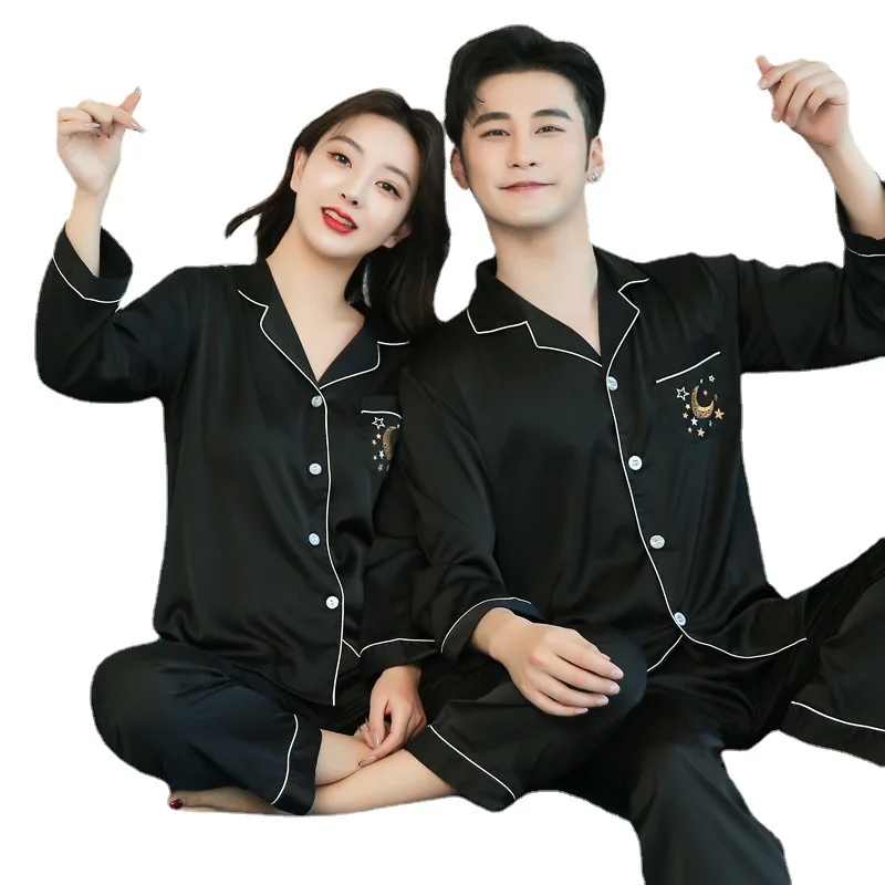 Casual Sexy Couples 2PCS Pajamas Set For Women Satin Sleepwear Shirt&Pants Print Nightwear Pijamas Lovers Bridal Wedding Gift
Casual Sexy Couples 2PCS Pajamas Set For Women Satin Sleepwear Shirt&Pants Print Nightwear Pijamas Lovers Bridal Wedding Gift